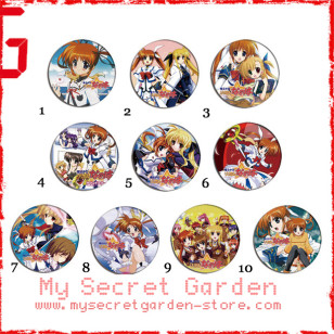 Magical Girl Lyrical Nanoha 魔法少女リリカルなのは Anime Pinback Button Badge Set 1a or 1b ( or Hair Ties / 4.4 cm Badge / Magnet / Keychain Set )